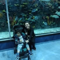 Familia en acuario con Azteca Tours